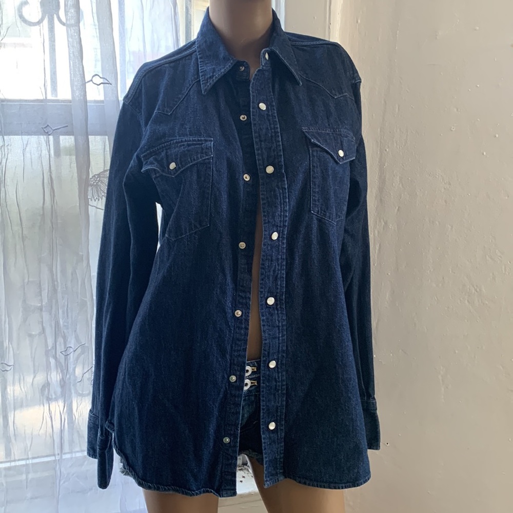 Banana Republic Classic Western Jean Shirt Sz M